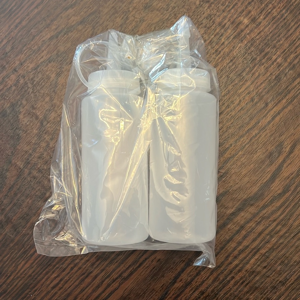 Unique Bargains Plastic Attached Nozzle Cap Oil Squeeze Bottle 200ml 2 Pcs